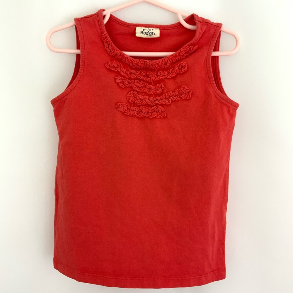 Girl’s Mini Boden Orange/Red Tank Top